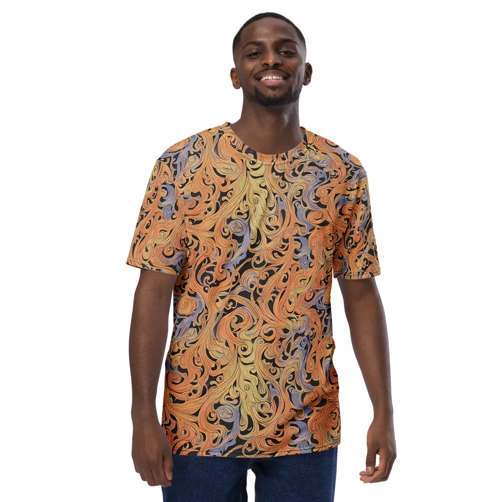 Molten Paisley on Men's Crew Neck T-Shirt — Front