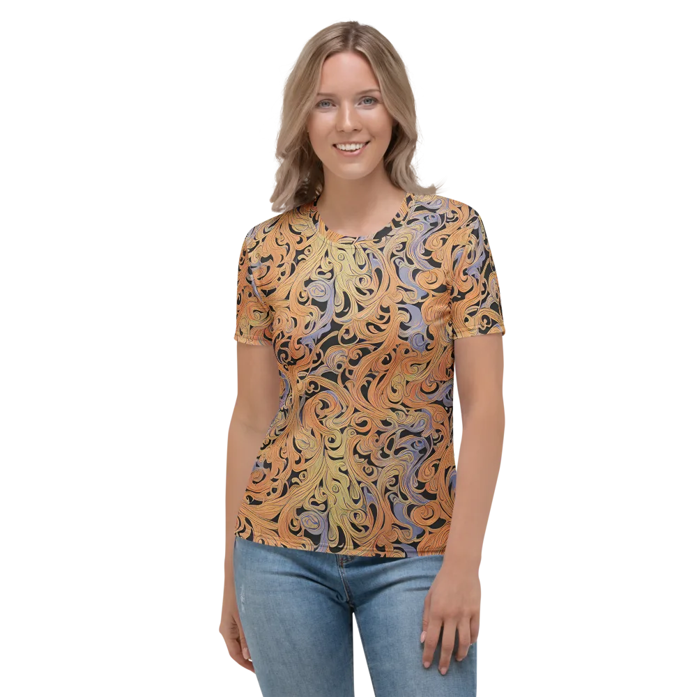 Molten Paisley on Women's Crew Neck T-Shirt — Front