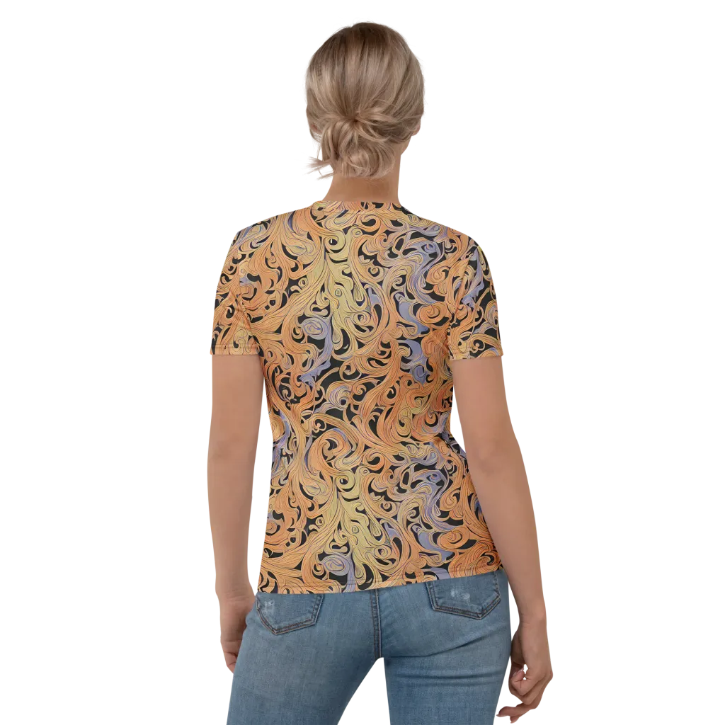 Molten Paisley on Women's Crew Neck T-Shirt — Back