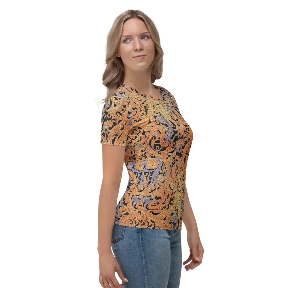 Molten Paisley on Women's Crew Neck T-Shirt — Right