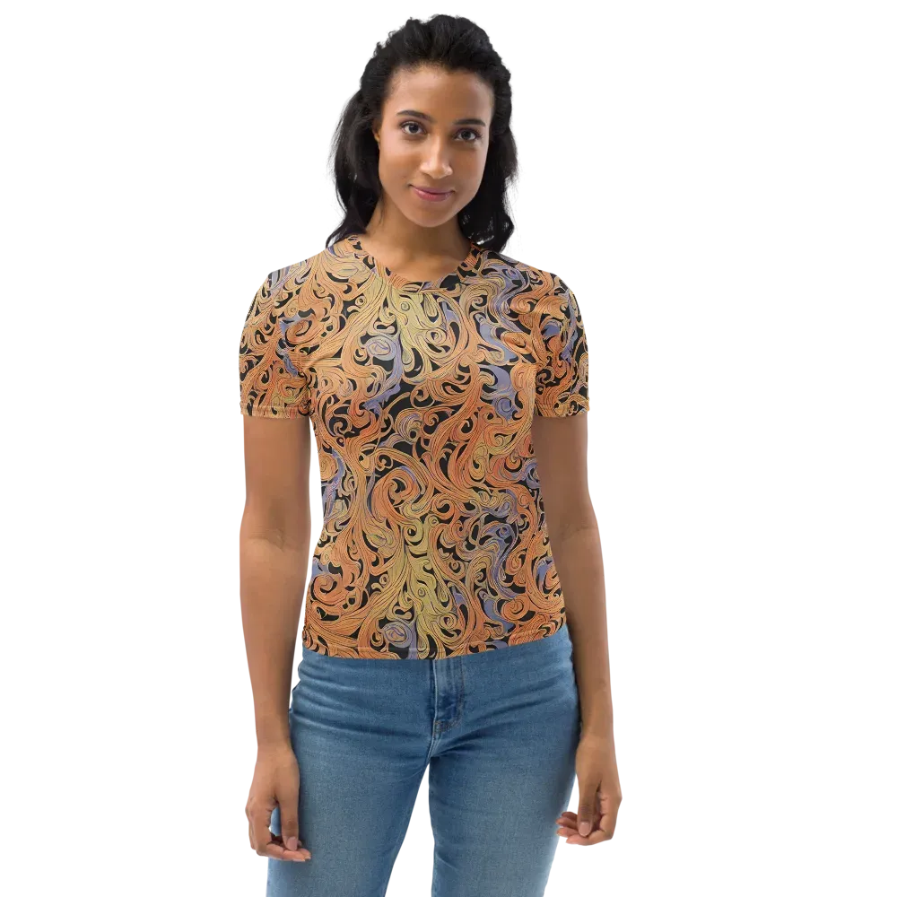Molten Paisley on Women's Crew Neck T-Shirt — Front