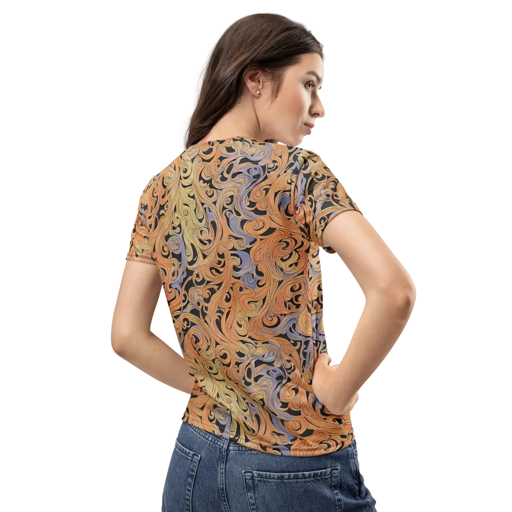 Molten Paisley on Women's Crew Neck T-Shirt — Back