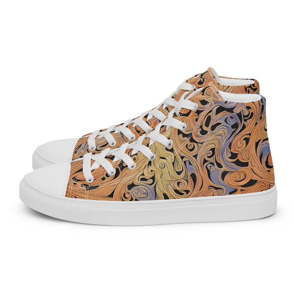Molten Paisley on Women's High Top Canvas Shoes — Left