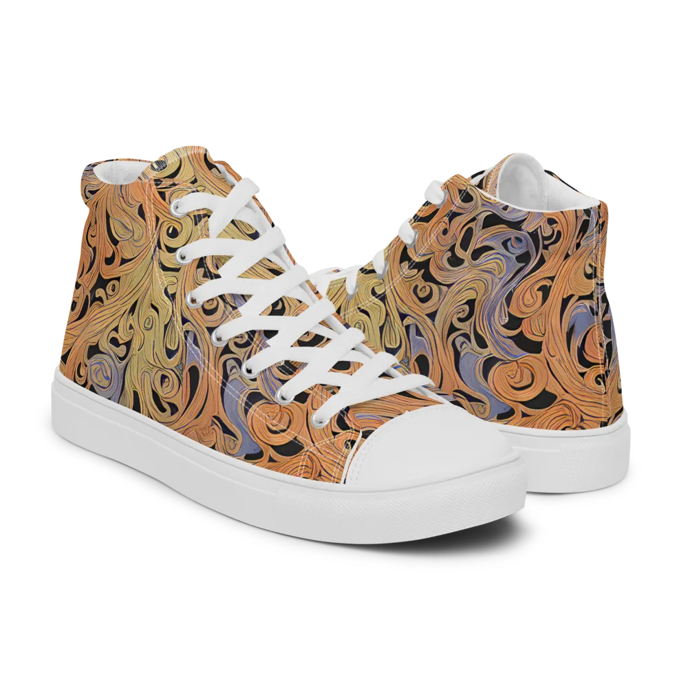 Molten Paisley on Women's High Top Canvas Shoes — Right
