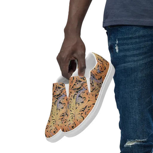 Molten Paisley on a Men's Slip-On Canvas Shoes