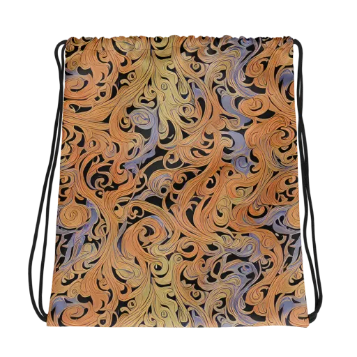 Molten Paisley on a Drawstring Bag