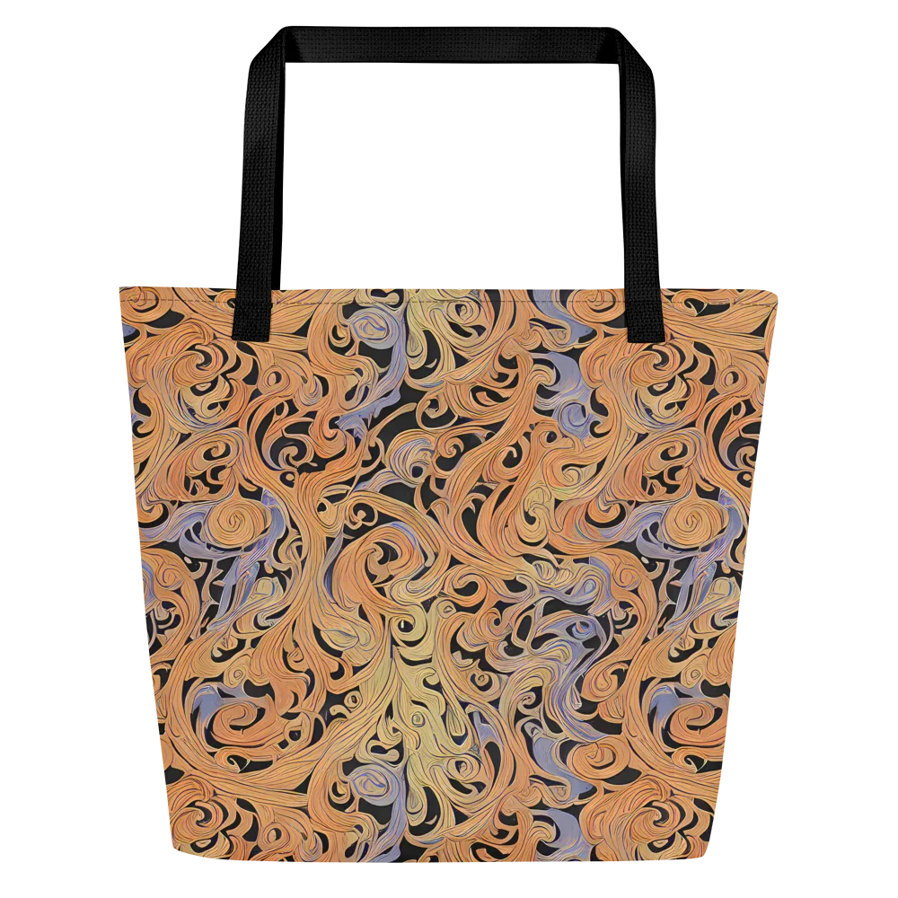 Molten Paisley on Large Tote Bag W/ Pocket — Front
