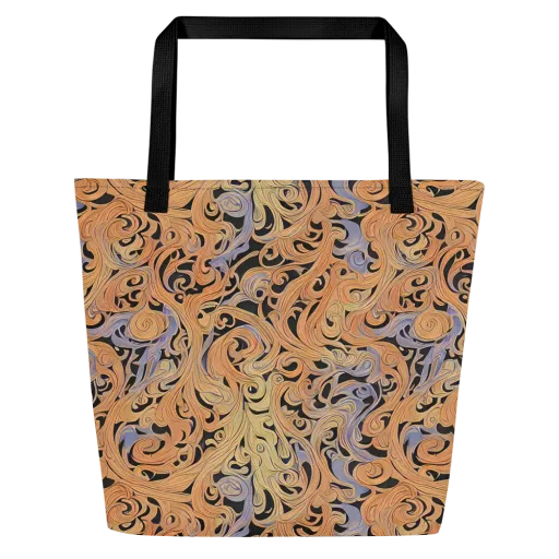 Molten Paisley on a Large Tote Bag W/ Pocket