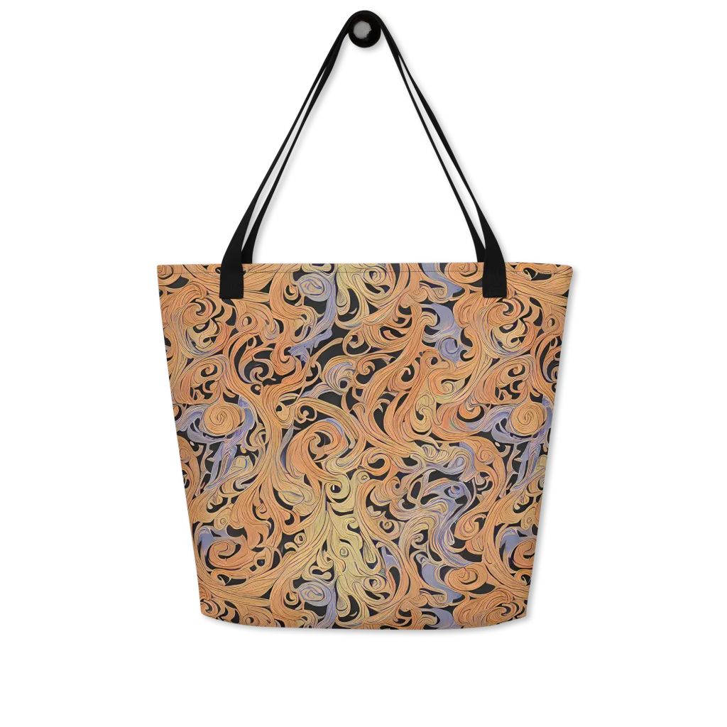 Molten Paisley on Large Tote Bag W/ Pocket — Front