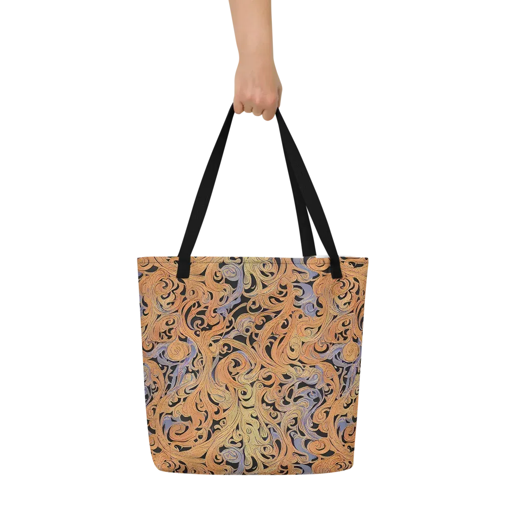 Molten Paisley on Large Tote Bag W/ Pocket — Front