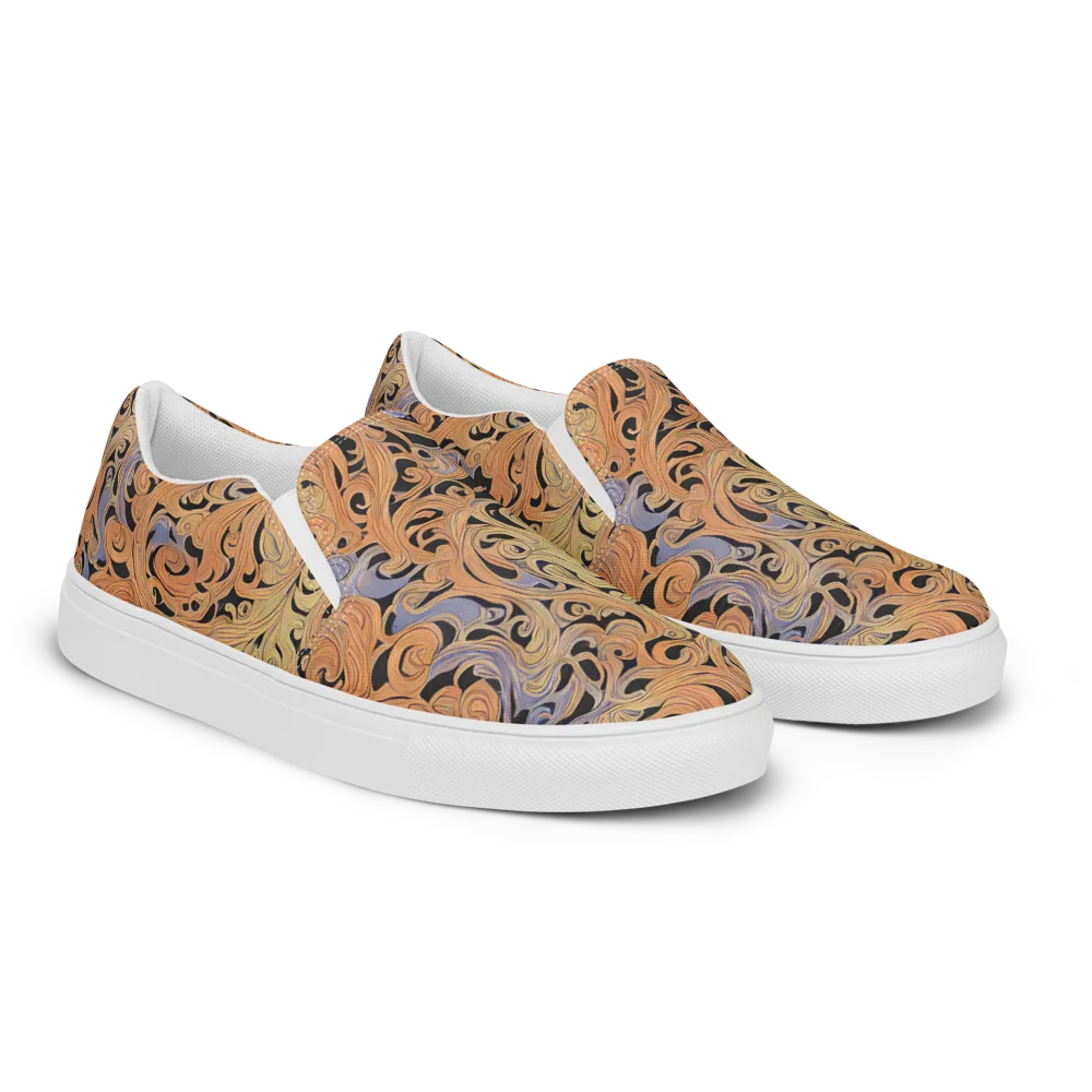 Molten Paisley on Women's Slip-On Canvas Shoes — Right Front