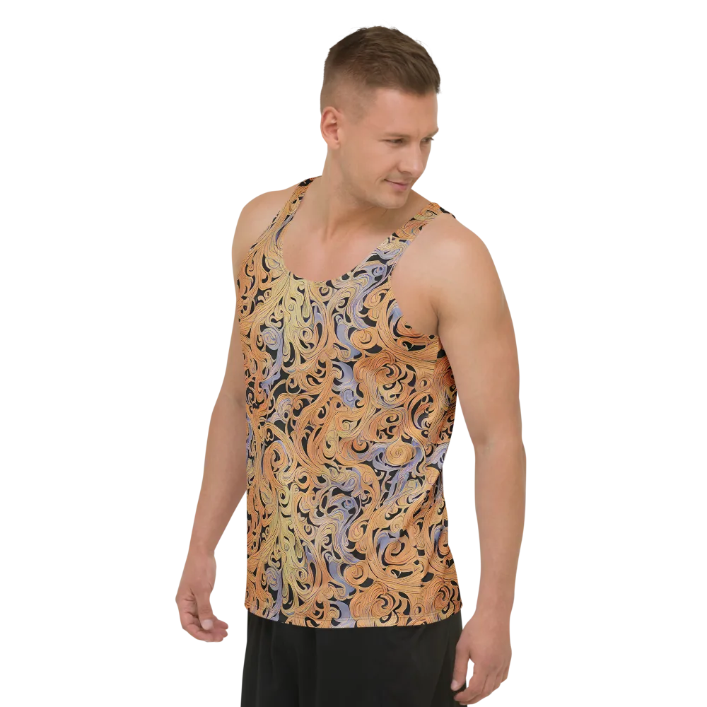 Molten Paisley on Men's Tank Top — Left Front