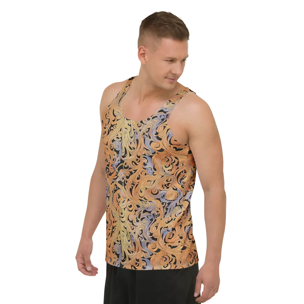 Molten Paisley on Men's Tank Top — Left Front