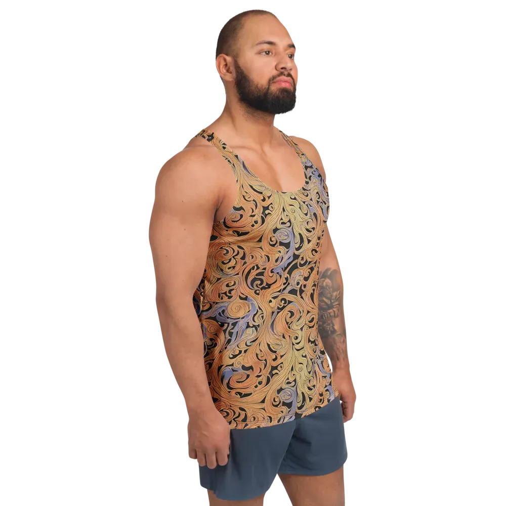 Molten Paisley on Men's Tank Top — Right Front