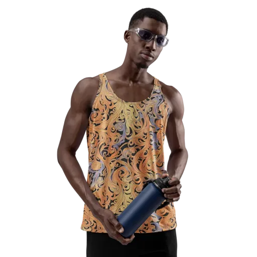 Molten Paisley on a Men's Tank Top