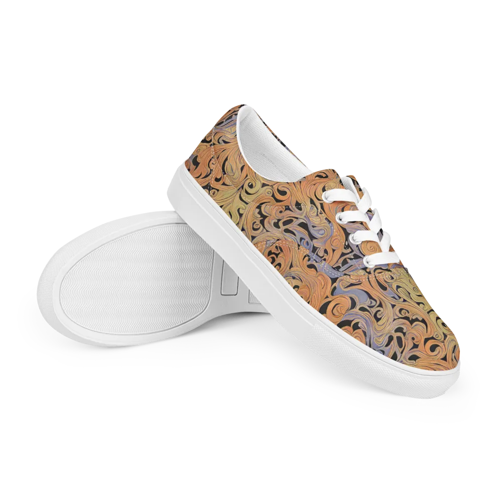 Molten Paisley on Men's Lace-Up Canvas Shoes — Right Front