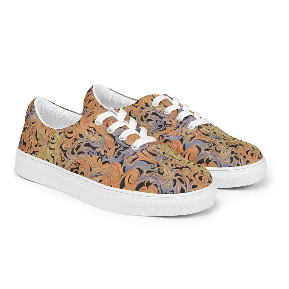 Molten Paisley on Men's Lace-Up Canvas Shoes — Right Front