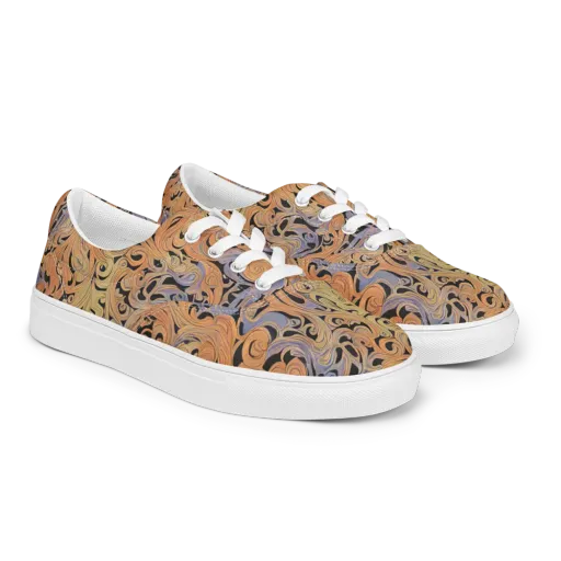 Molten Paisley on a Men's Lace-Up Canvas Shoes