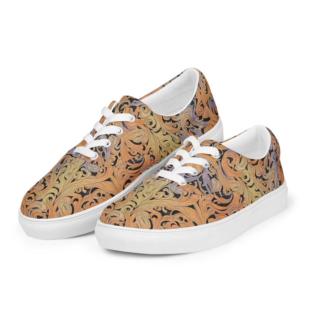Molten Paisley on Men's Lace-Up Canvas Shoes — Left Front