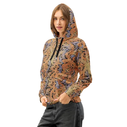 Molten Paisley on a Cotton Hoodie