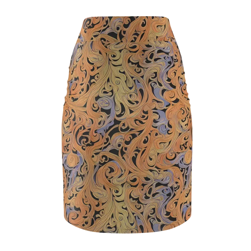 Molten Paisley on Pencil Skirt — Back
