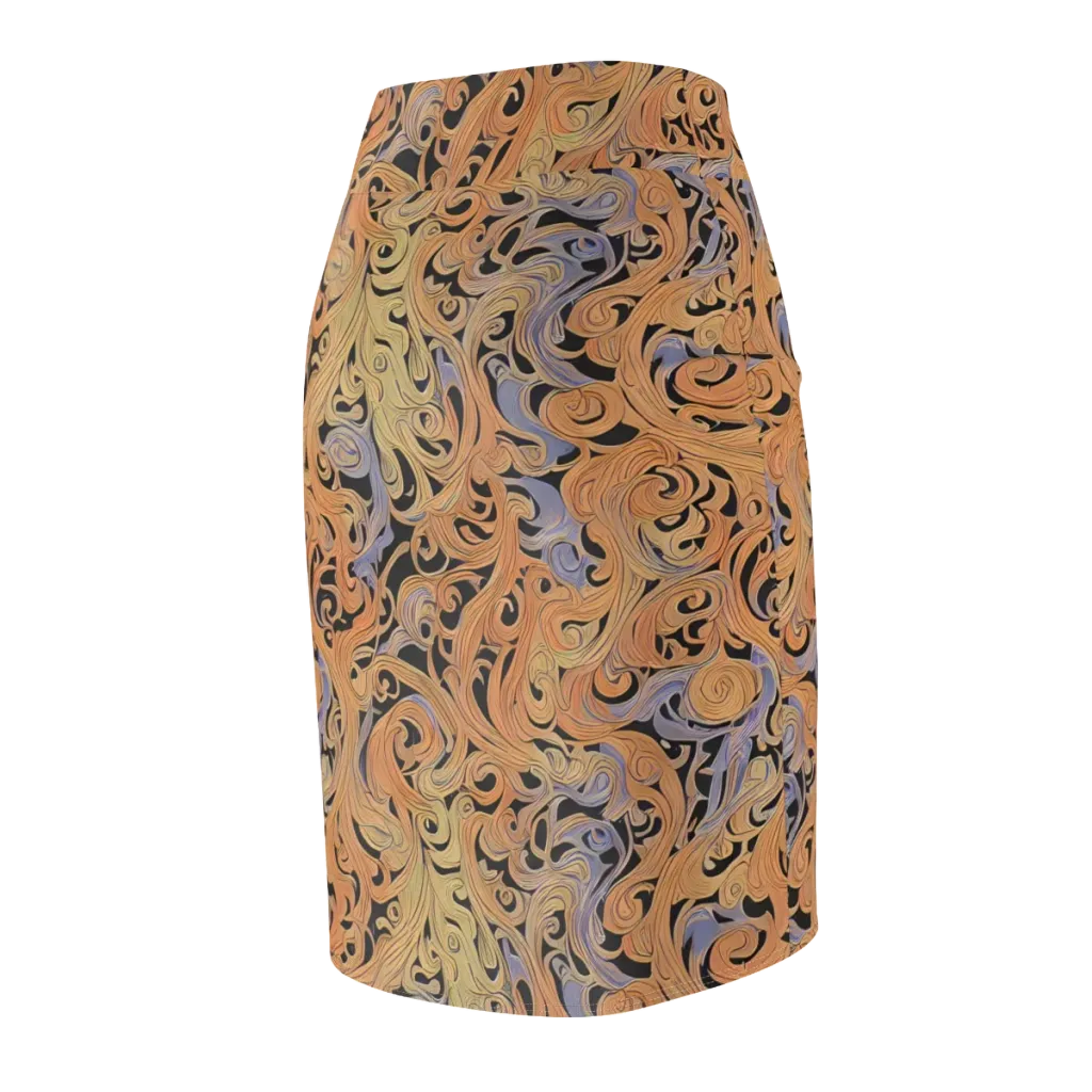Molten Paisley on Pencil Skirt — Back Side
