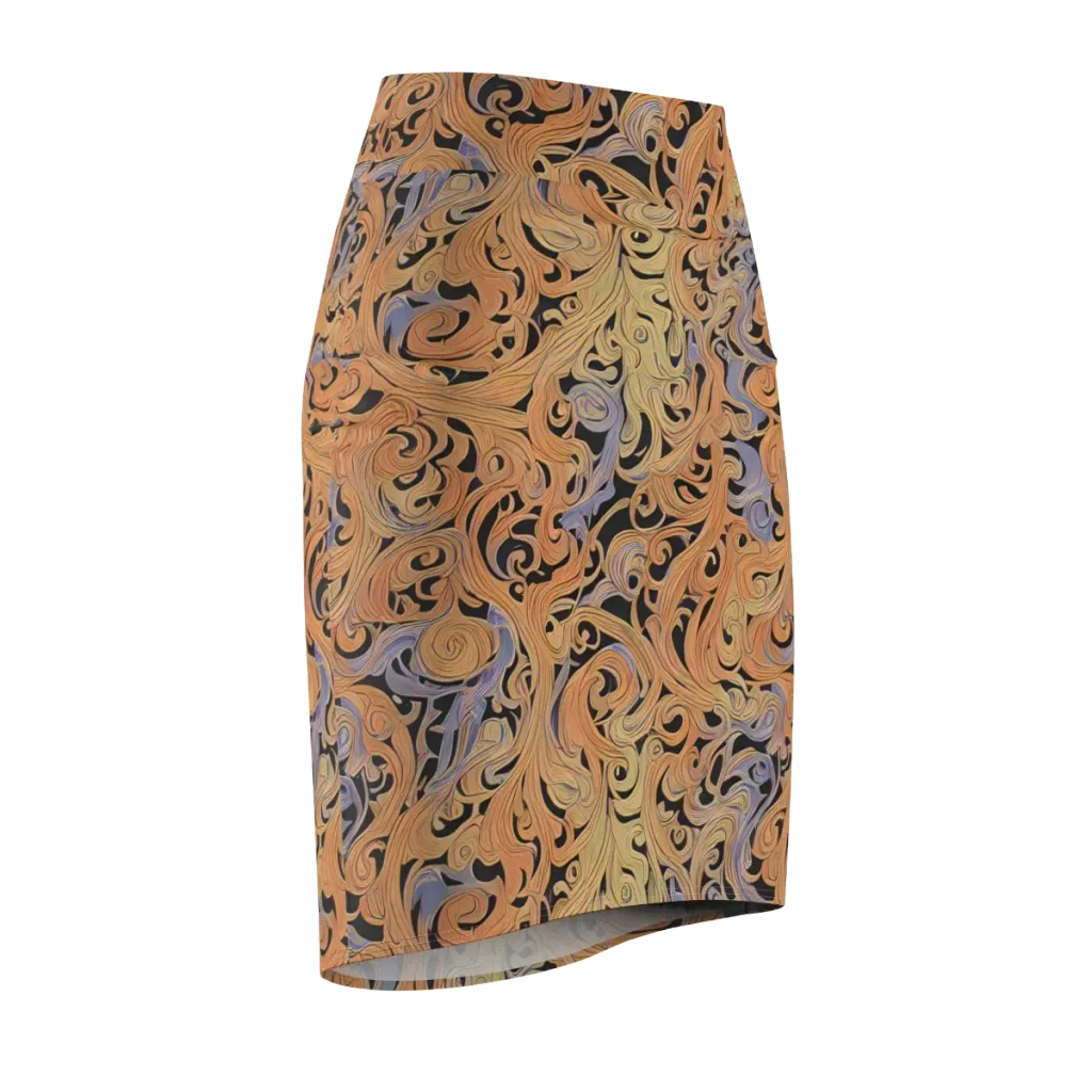 Molten Paisley on Pencil Skirt — Front Side