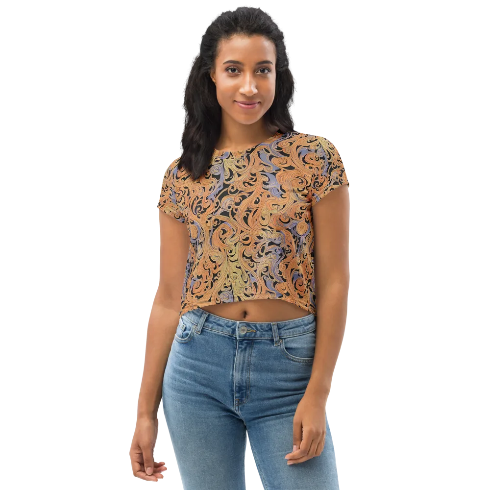 Molten Paisley on Crop Tee — Front