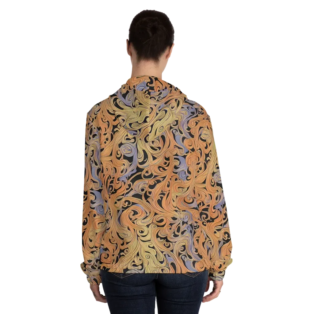 Molten Paisley on Women's Full-Zip Hoodie — Back On Person