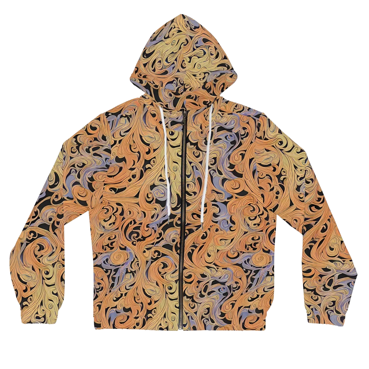 Molten Paisley on Women's Full-Zip Hoodie — Front