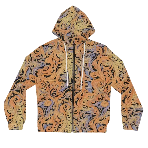 Molten Paisley on a Women's Full-Zip Hoodie