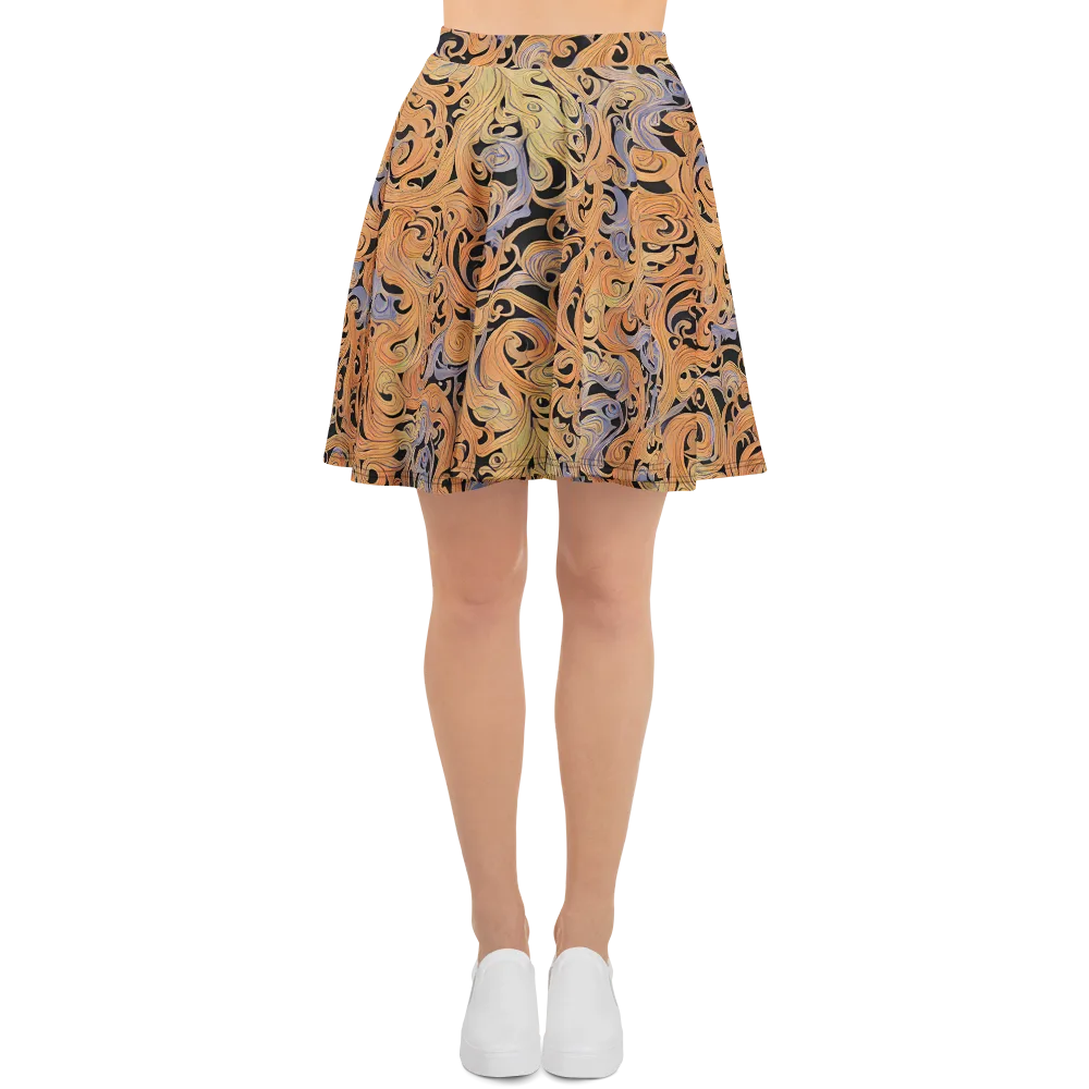 Molten Paisley on Skater Skirt — Front