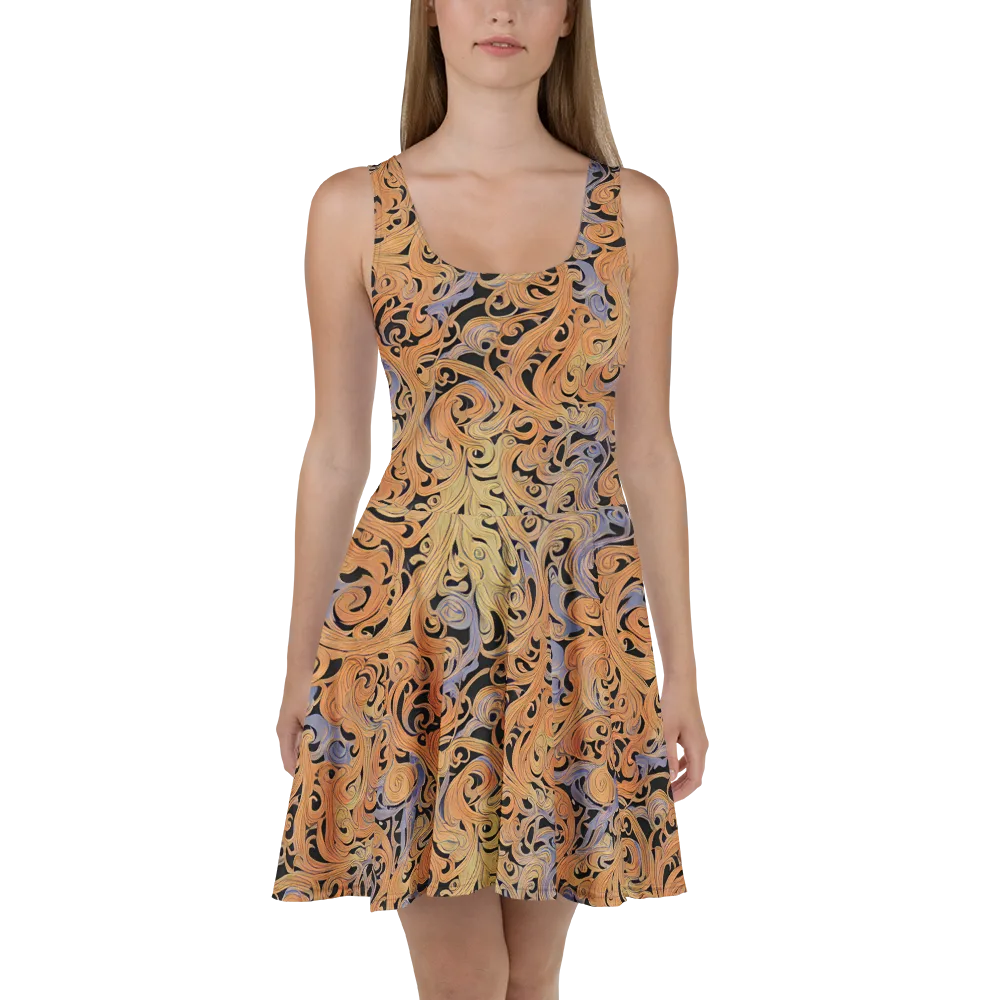 Molten Paisley on Skater Dress — Front