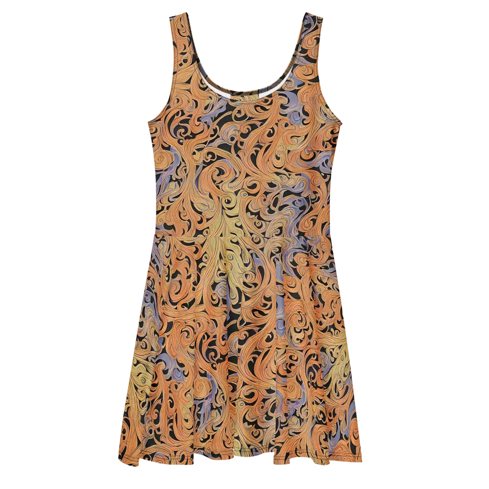 Molten Paisley on Skater Dress — Front