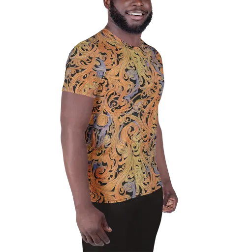 Molten Paisley on a Men's Athletic T-Shirt