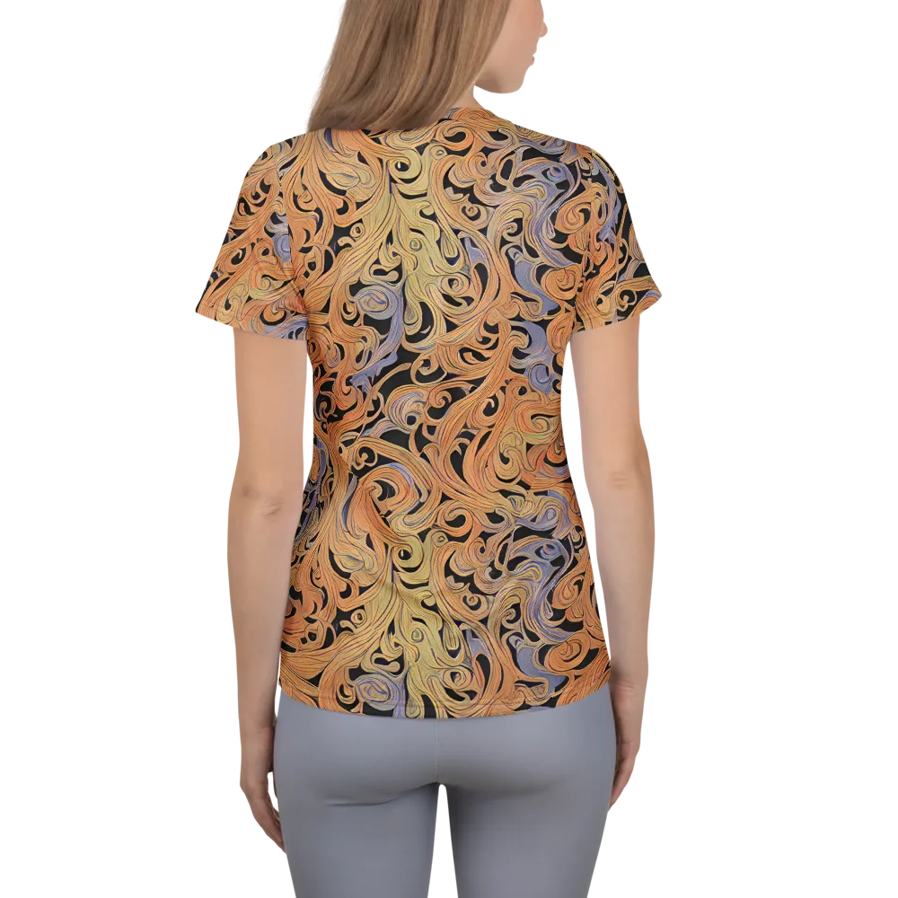 Molten Paisley on Women's Athletic T-Shirt — Back