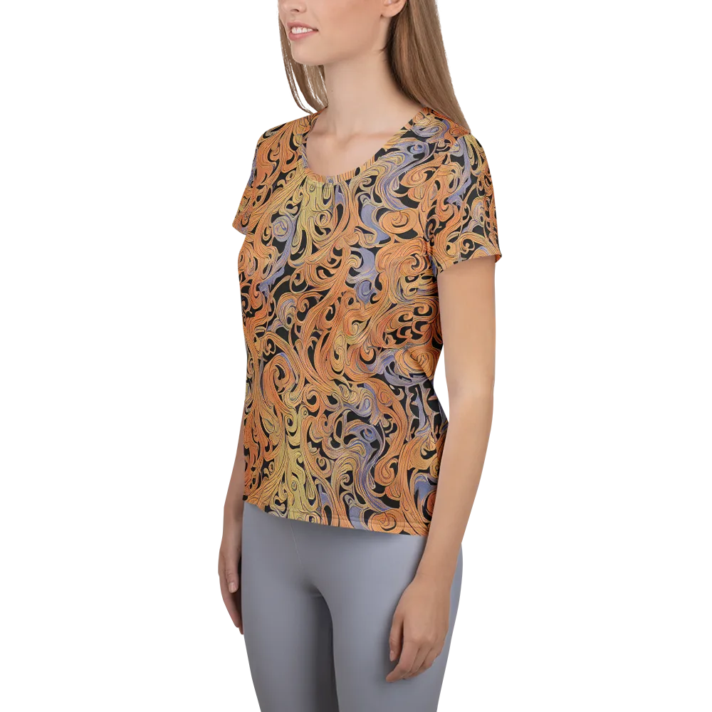 Molten Paisley on Women's Athletic T-Shirt — Left