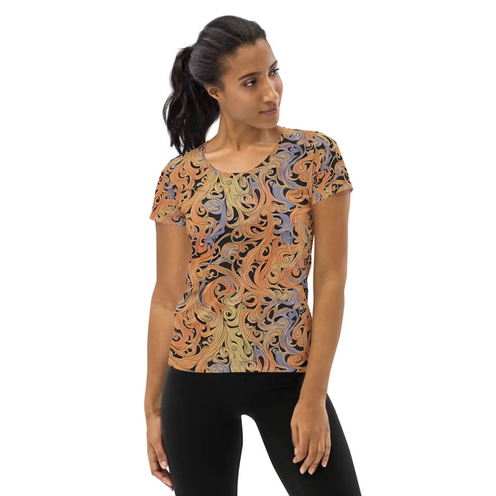 Molten Paisley on Women's Athletic T-Shirt — Front