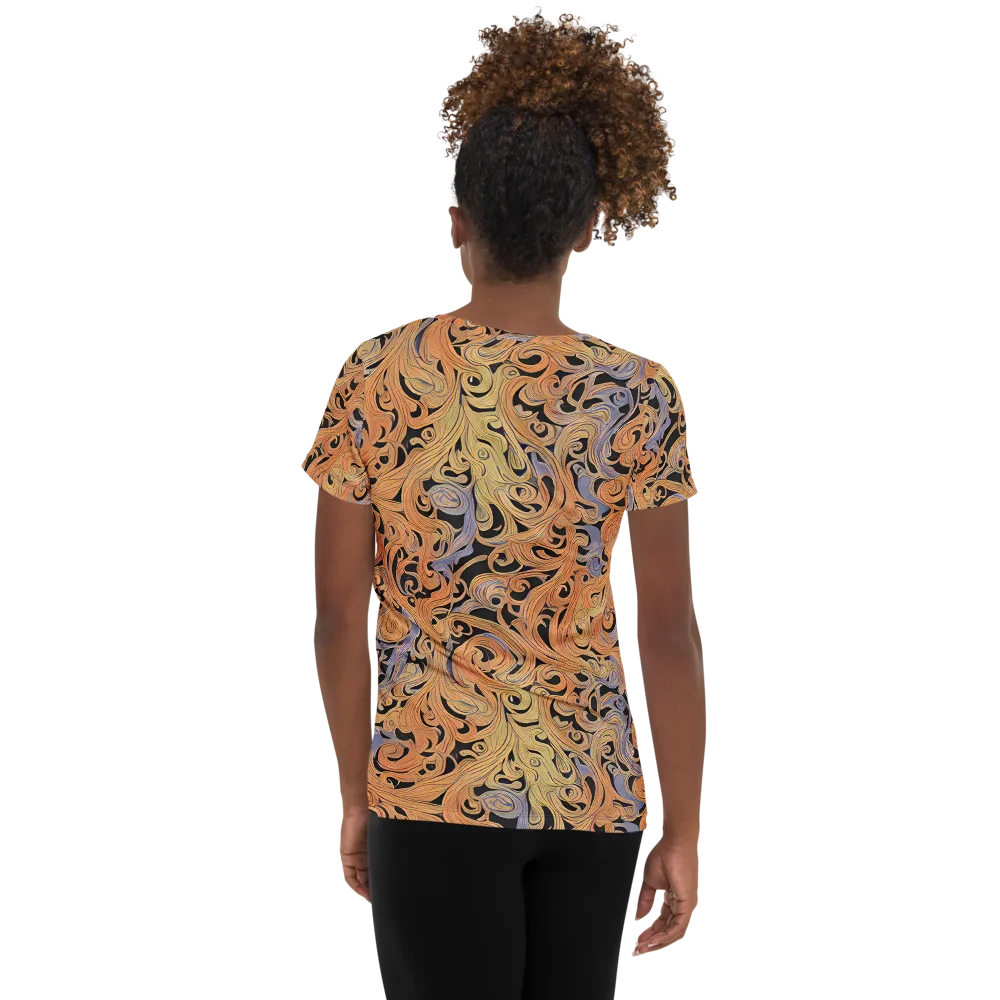 Molten Paisley on Women's Athletic T-Shirt — Back