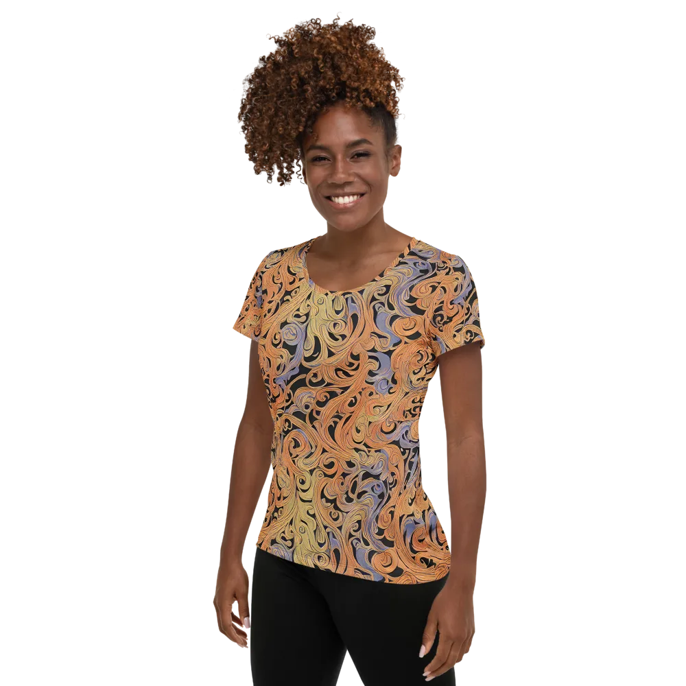 Molten Paisley on Women's Athletic T-Shirt — Left