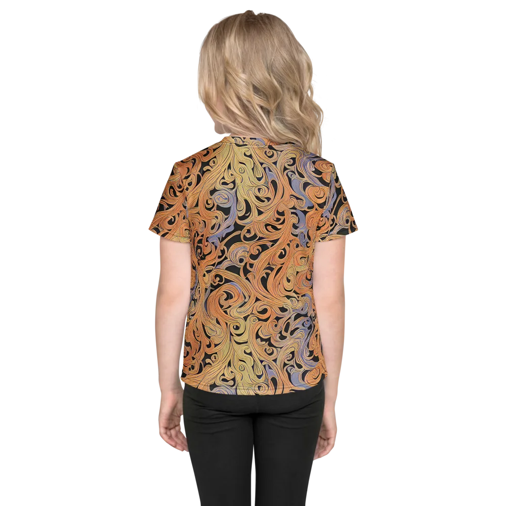 Molten Paisley on Kids Crew Neck T-Shirt — Back