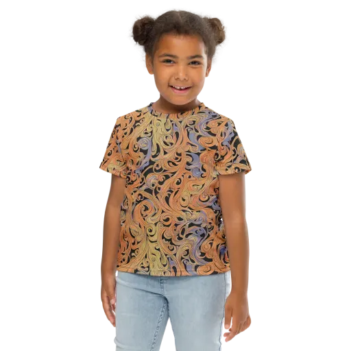 Molten Paisley on a Kids Crew Neck T-Shirt