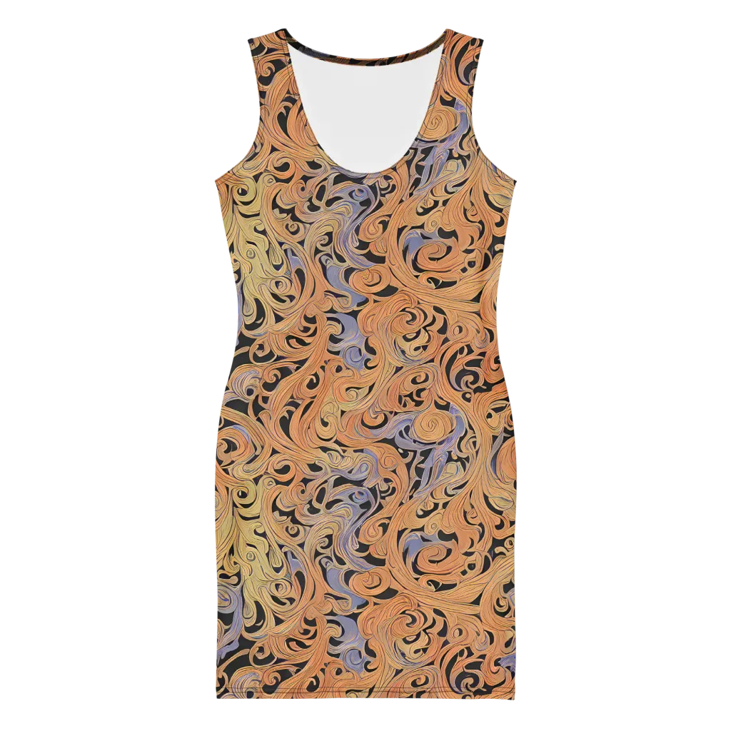 Molten Paisley on Bodycon Dress — Front