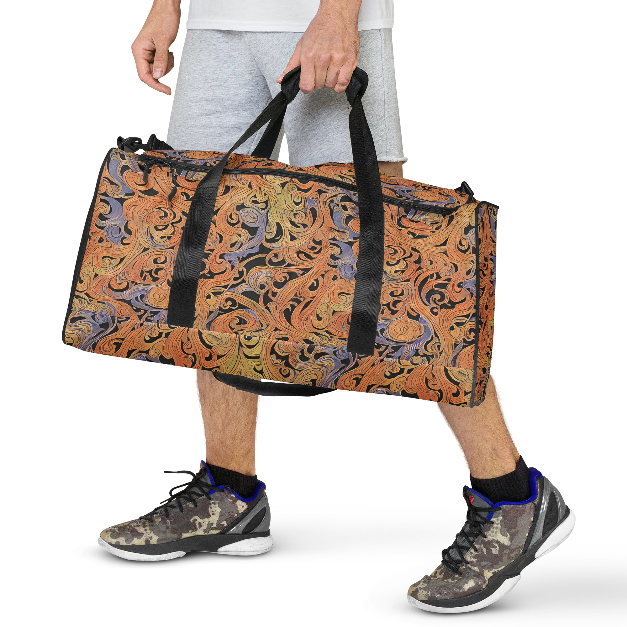Molten Paisley on Duffle Bag — Front