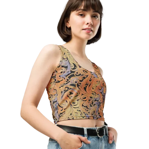 Molten Paisley on a Crop Top