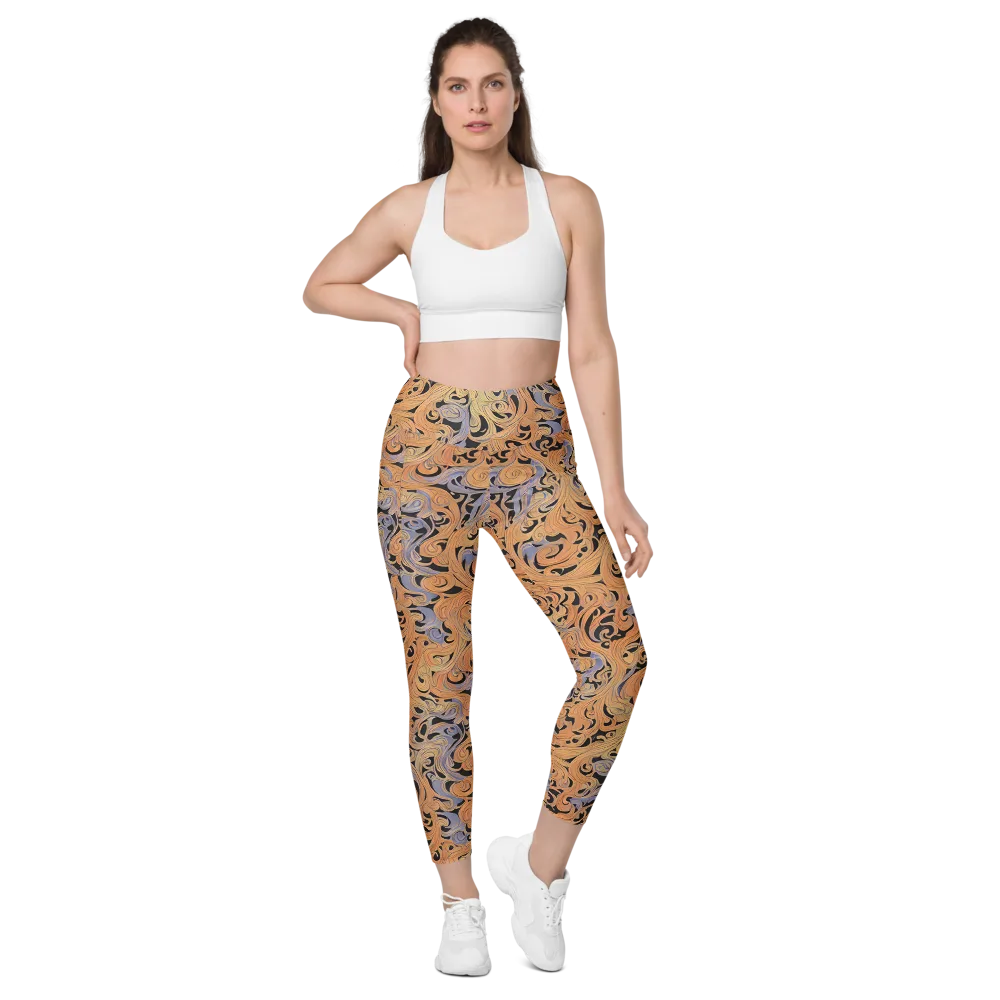Molten Paisley on Leggings with Pockets — Front
