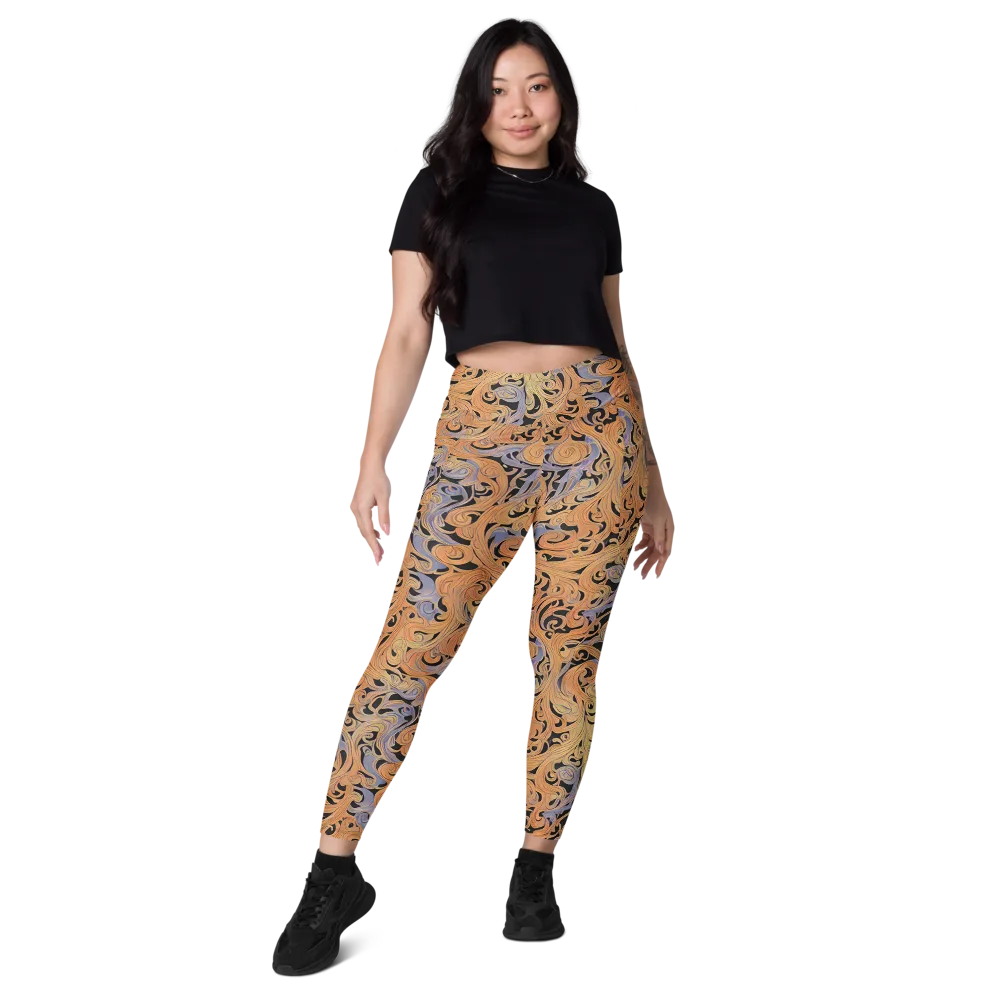Molten Paisley on Leggings with Pockets — Front