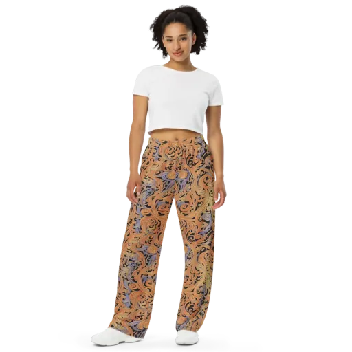 Molten Paisley on a Wide-Leg Pants