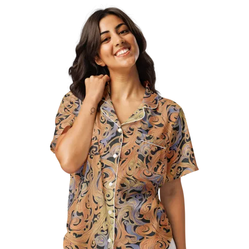 Molten Paisley on a Women's Short Sleeve Pajama Top
