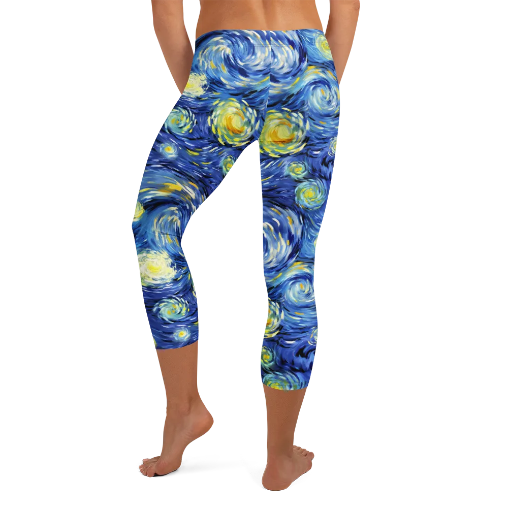 Cobalt Orbit on Capri Leggings — Back